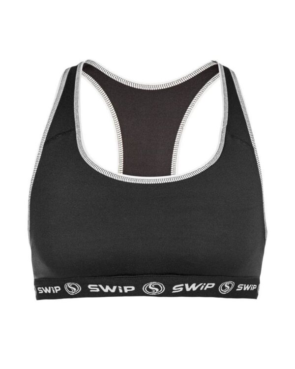 TOP SWIP donna nero finiture bianche